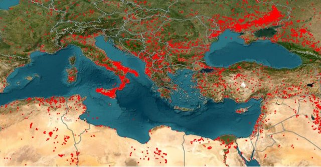 Satelitët e NASA tregojnë zjarret në Shqipëri dhe gjithë Mesdheun