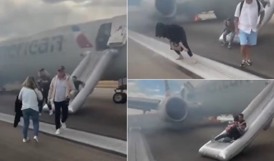 Panik në aeroport/ Avioni pëson defekt, pasagjerët evakuohen përmes ‘rrëshqitëseve emergjente’