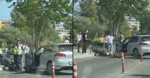 Aksident në Tiranë, makina ‘shtyp’ motorin tek zona e Liqenit