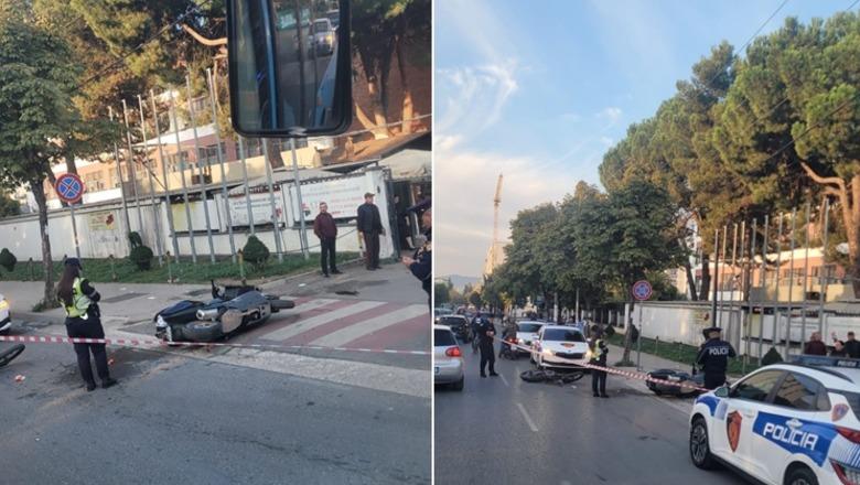Aksident i rëndë/ Dy motorë përplasen ‘kokë më kokë’ në Tiranë, plagosen drejtuesit